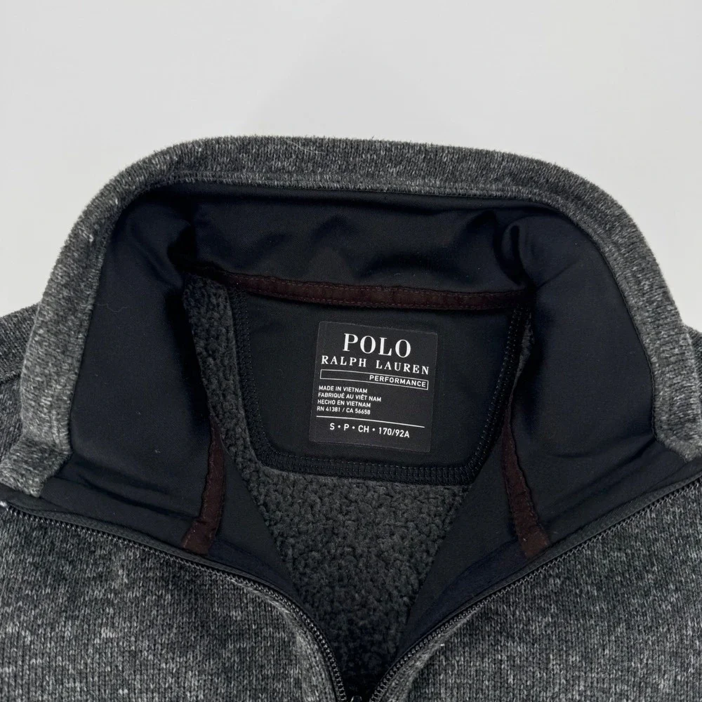 Polo Ralph Lauren Performance Full Zip Fleece‎ Vest Men S Gray Heather Knit Zip